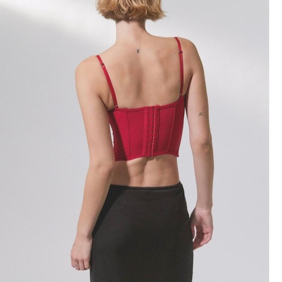 Urban Outfitters Out From Under Modern Love Corset Top Sz Small Red - Picture 5 of 10